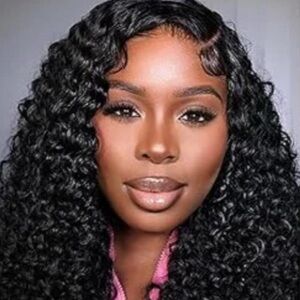 Luxurious Black Curly Human Hair Half Wig 18 Inches